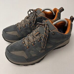Columbia Crestwood Hiking Shoes Mens 11 Graphite Orange Waterproof BM5372-006